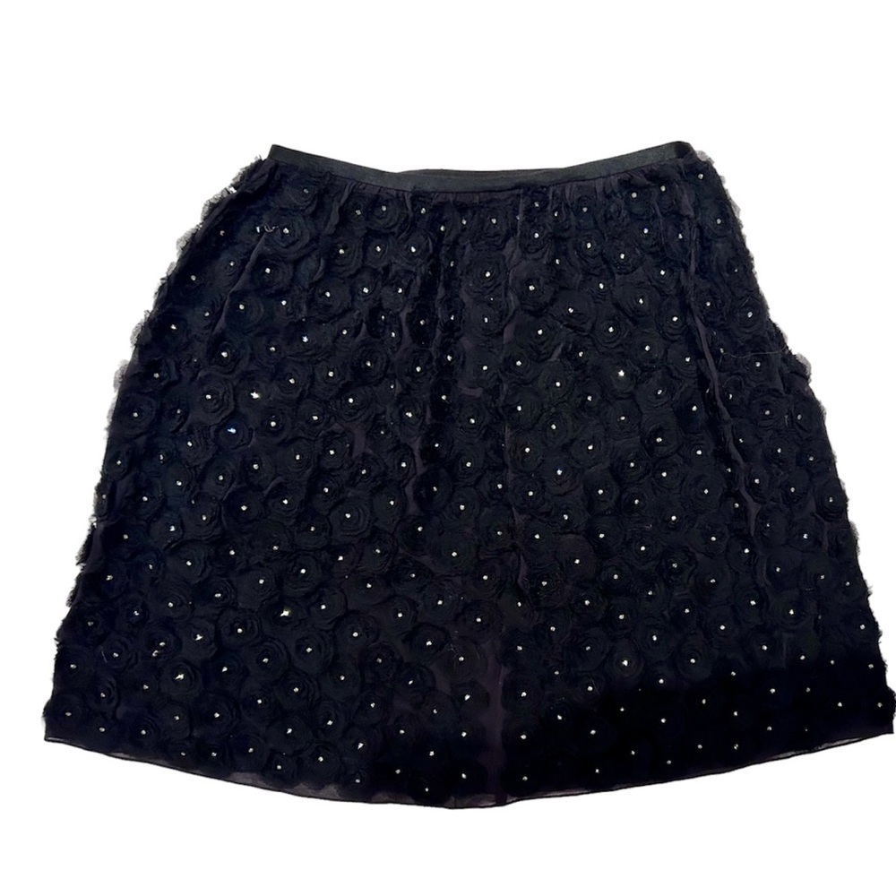 Robbi & Nikki silk roses and diamonds  black Mini skirt Designer, Art